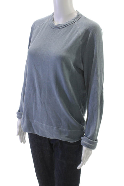 Standard James Perse Womens Pullover Sweatshirt Supima Cotton Blue Size 0