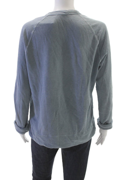 Standard James Perse Womens Pullover Sweatshirt Supima Cotton Blue Size 0