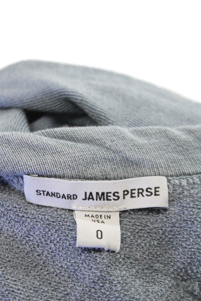 Standard James Perse Womens Pullover Sweatshirt Supima Cotton Blue Size 0