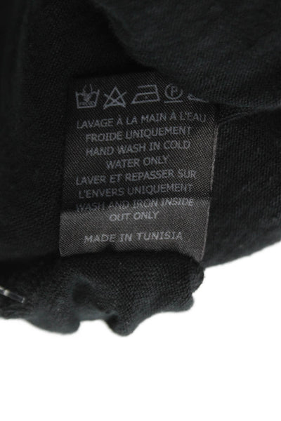 Isabel Marant Etoile Women Basic Black Linen Crew Neck Tee Short Sleeve Size XS