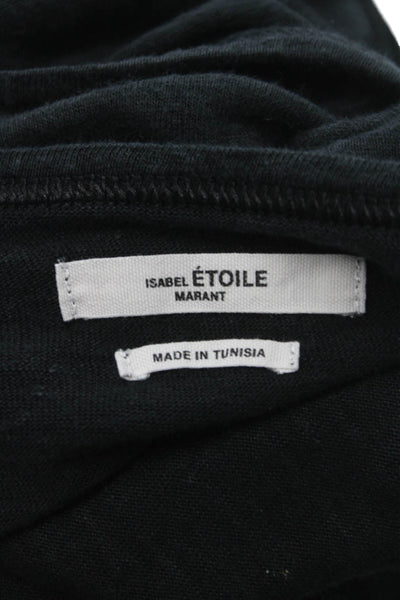 Isabel Marant Etoile Women Basic Black Linen Crew Neck Tee Short Sleeve Size XS
