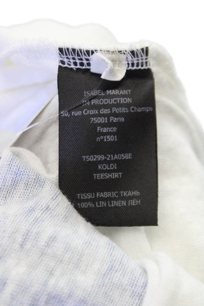 Isabel Marant Etoile Women Linen White Short Sleeve Basic T-Shirt Size S