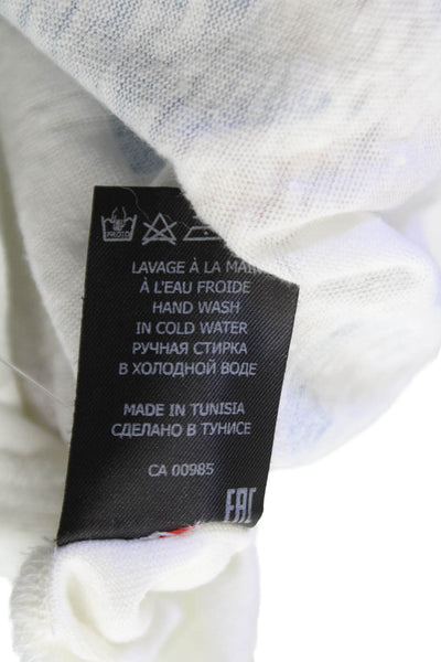 Isabel Marant Etoile Women Linen White Short Sleeve Basic T-Shirt Size S