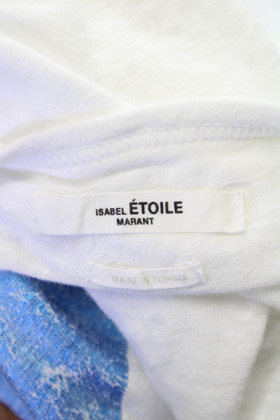 Isabel Marant Etoile Women Linen White Short Sleeve Basic T-Shirt Size S