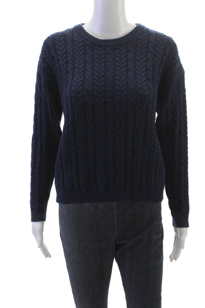 Sunday Stevens Women Pullover Sweater Crew Neck Blue Long Sleeve Size S
