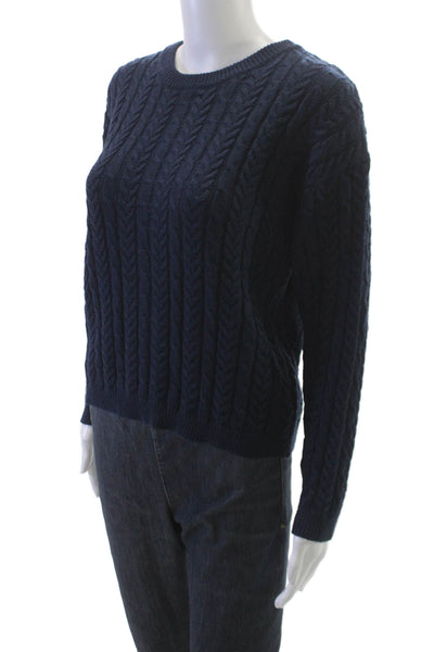 Sunday Stevens Women Pullover Sweater Crew Neck Blue Long Sleeve Size S