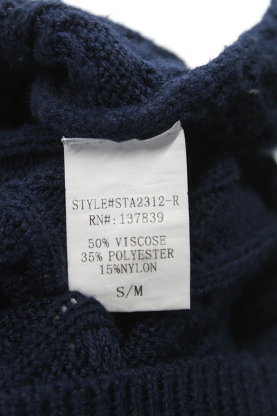 Sunday Stevens Women Pullover Sweater Crew Neck Blue Long Sleeve Size S