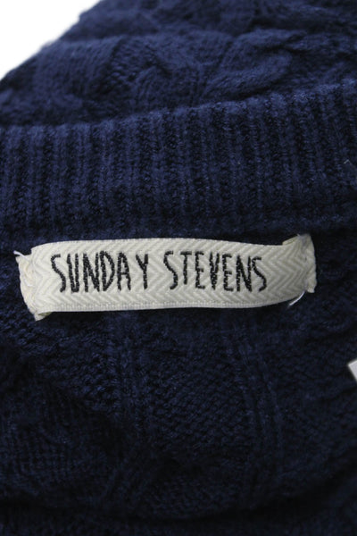 Sunday Stevens Women Pullover Sweater Crew Neck Blue Long Sleeve Size S
