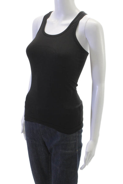 Lululemon Womens Basic Scoop Neck Sleeveless Tank Black Polyester Blend Size 2