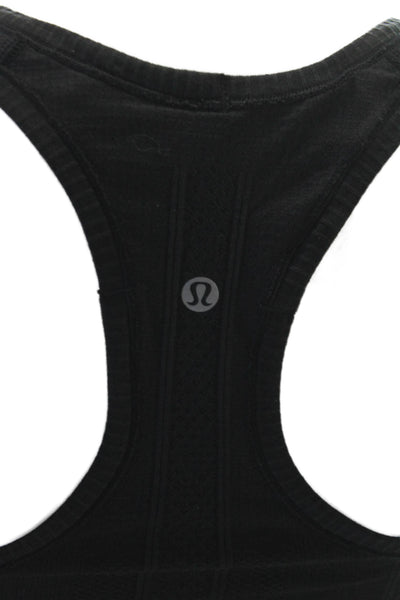 Lululemon Womens Basic Scoop Neck Sleeveless Tank Black Polyester Blend Size 2