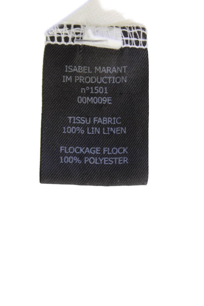 Isabel Marant Etoile Womens Linen White T Shirt Short Sleeve Crew Size XS