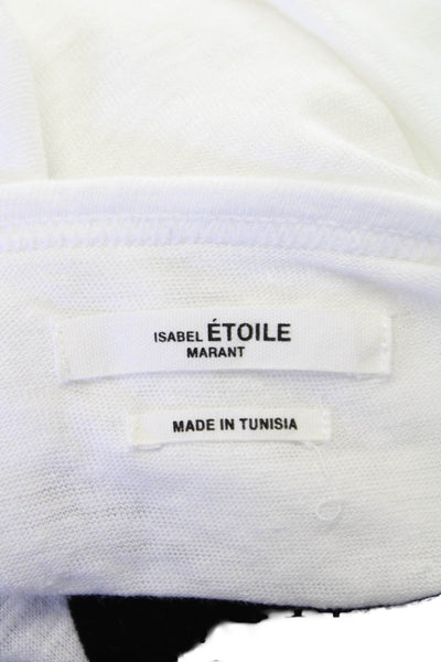 Isabel Marant Etoile Womens Linen White T Shirt Short Sleeve Crew Size XS