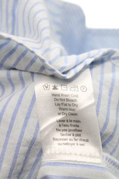 Heartloom Women Striped Collared Button-Up Top Blue Long Sleeve Size S