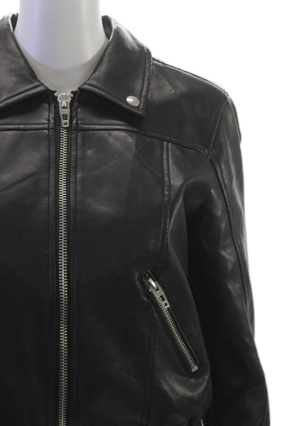 BLANKNYC Women Motorcycle Jacket Black Zip Long Sleeve Size S