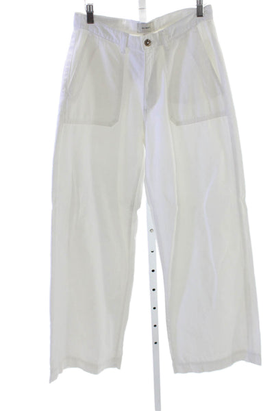 DL1961 Womens White Cotton Button Pants 31 Inseam Size 25