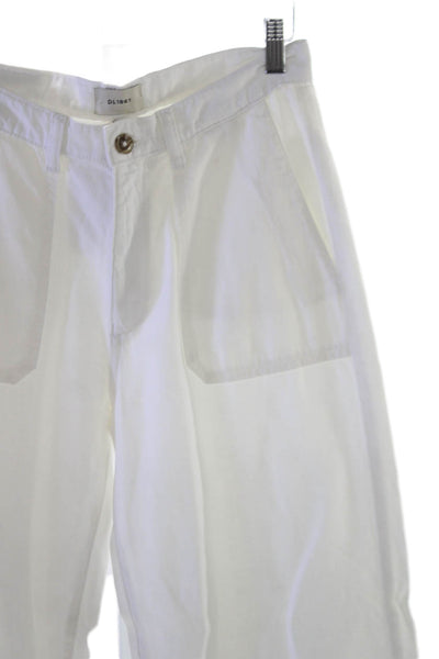 DL1961 Womens White Cotton Button Pants 31 Inseam Size 25