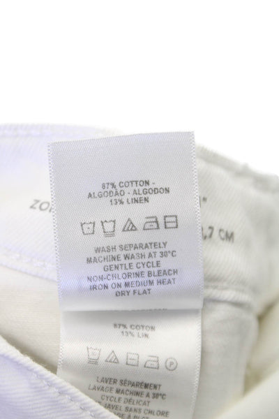 DL1961 Womens White Cotton Button Pants 31 Inseam Size 25