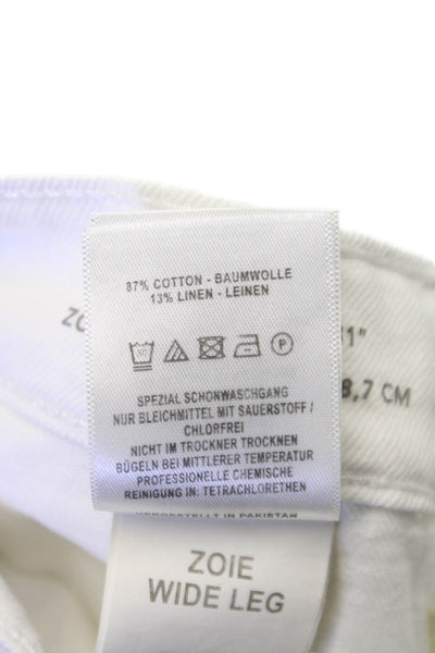 DL1961 Womens White Cotton Button Pants 31 Inseam Size 25