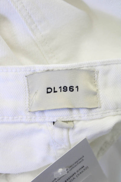 DL1961 Womens White Cotton Button Pants 31 Inseam Size 25