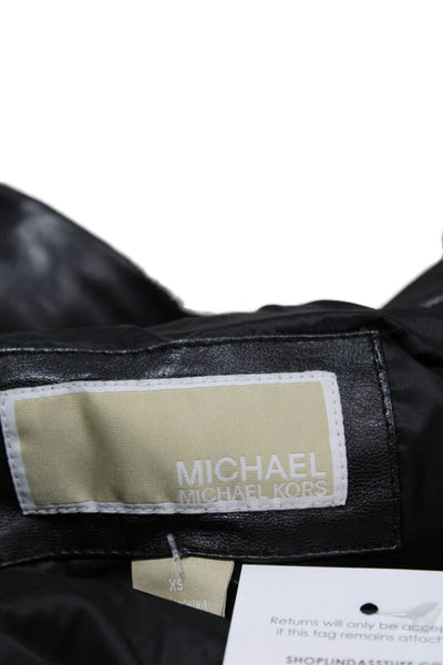 Michael Michael Kors Women Puffer Vest Black Snap Sleeveless Size XS