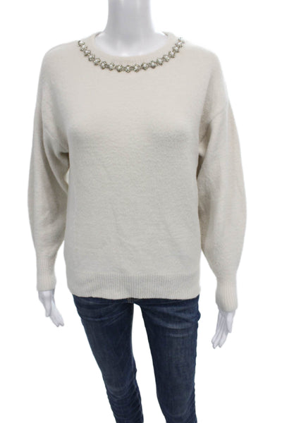 Tahari Women Pullover Sweater Ivory Long Sleeve Crew Neck Size XS