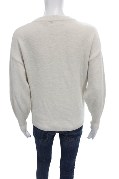 Tahari Women Pullover Sweater Ivory Long Sleeve Crew Neck Size XS