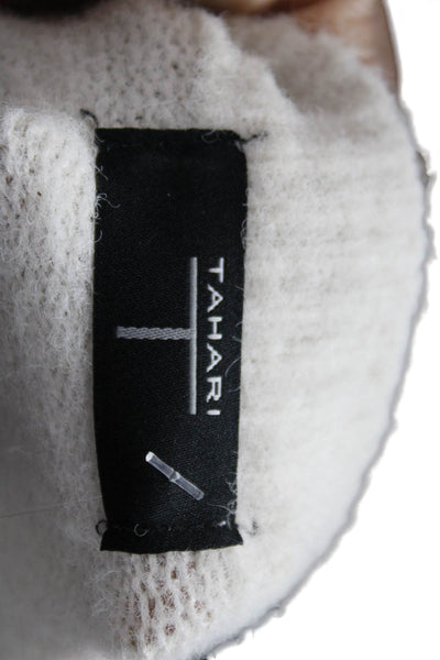 Tahari Women Pullover Sweater Ivory Long Sleeve Crew Neck Size XS