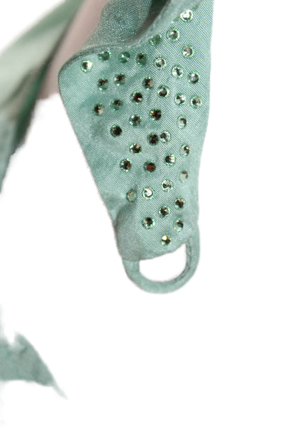 Sundress Women Halter Green Tie Sleeveless Modal Size XS