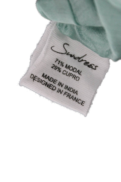 Sundress Women Halter Green Tie Sleeveless Modal Size XS