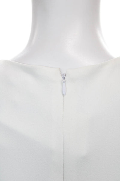 Calvin Klein Womens A-Line Sleeveless Boat Neck White Dress Zip Size 6