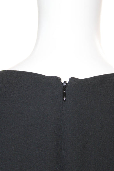 CeCe Women Shift Dress Black V-Neck Long Sleeve Knee Length Size 12