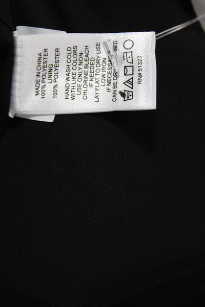 CeCe Women Shift Dress Black V-Neck Long Sleeve Knee Length Size 12