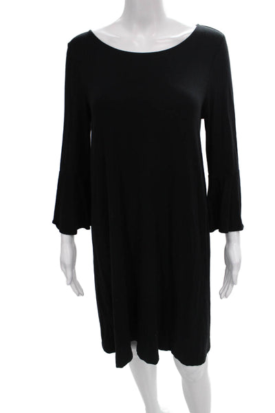 Lilly Pulitzer Womens Shift Dress Black Rayon 3/4 Sleeve Knee Length Size M