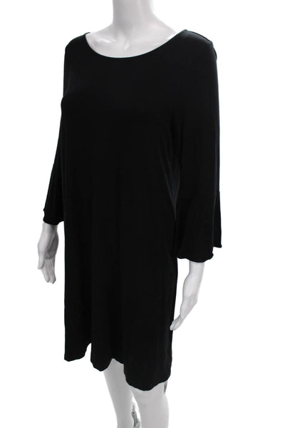 Lilly Pulitzer Womens Shift Dress Black Rayon 3/4 Sleeve Knee Length Size M