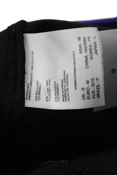 New Balance Womens Compression Shorts Black Polyester Size S