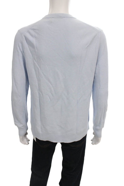 Theory Mens Pullover Sweater Blue Crew Neck Long Sleeve Cotton Size L
