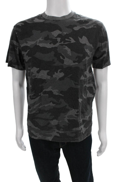 The Kooples Mens Camouflage Crew Neck Short Sleeve Cotton T-Shirt Gray Size M