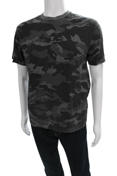 The Kooples Mens Camouflage Crew Neck Short Sleeve Cotton T-Shirt Gray Size M