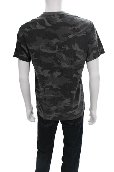 The Kooples Mens Camouflage Crew Neck Short Sleeve Cotton T-Shirt Gray Size M