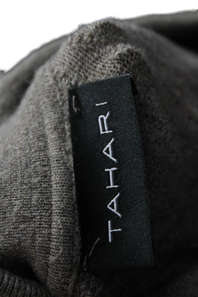 Tahari Mens Pullover Collared Geometric Gray Long Sleeve Polyester Size L