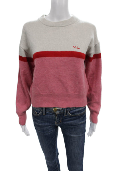 Wilfred Free Women Pullover Sweater Striped Multicolor Merino Wool Blend Size S