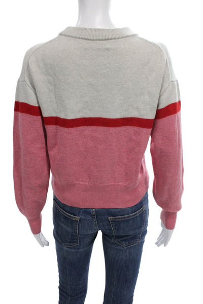 Wilfred Free Women Pullover Sweater Striped Multicolor Merino Wool Blend Size S