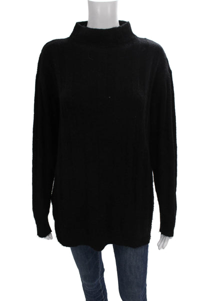 MNG Womens Pullover Sweater Turtleneck Black Long Sleeve Polyester Size S