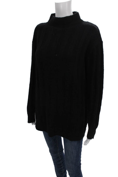 MNG Womens Pullover Sweater Turtleneck Black Long Sleeve Polyester Size S