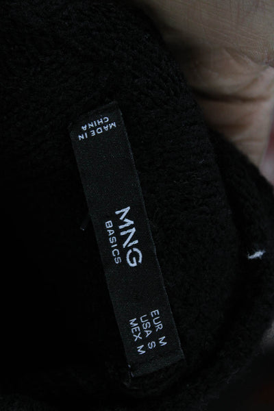 MNG Womens Pullover Sweater Turtleneck Black Long Sleeve Polyester Size S