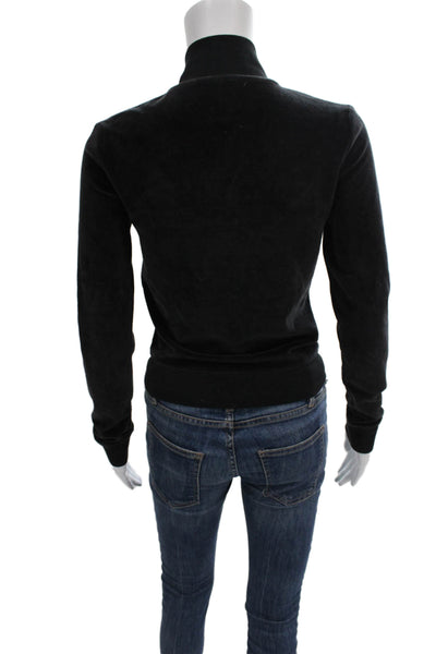 Sunday Best Womens Black Track Jacket Turtleneck Zip Long Sleeve Size XS