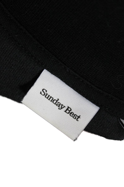 Sunday Best Womens Black Track Jacket Turtleneck Zip Long Sleeve Size XS