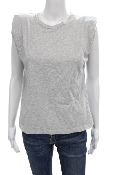 Zara Womens Basic Tank Gray Sleeveless Crewneck Cotton Pullover Size S