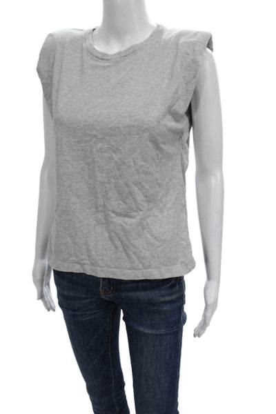 Zara Womens Basic Tank Gray Sleeveless Crewneck Cotton Pullover Size S