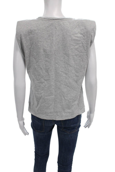 Zara Womens Basic Tank Gray Sleeveless Crewneck Cotton Pullover Size S